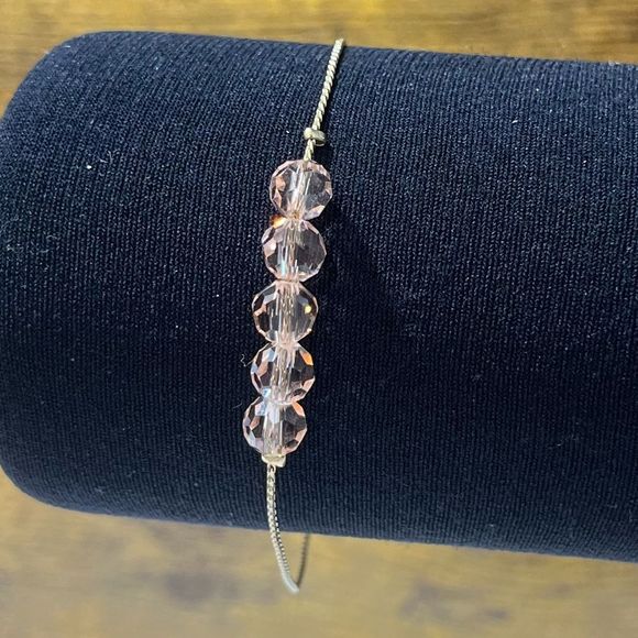 Gold & Pink Beaded Bracelet - Picture 5 of 9